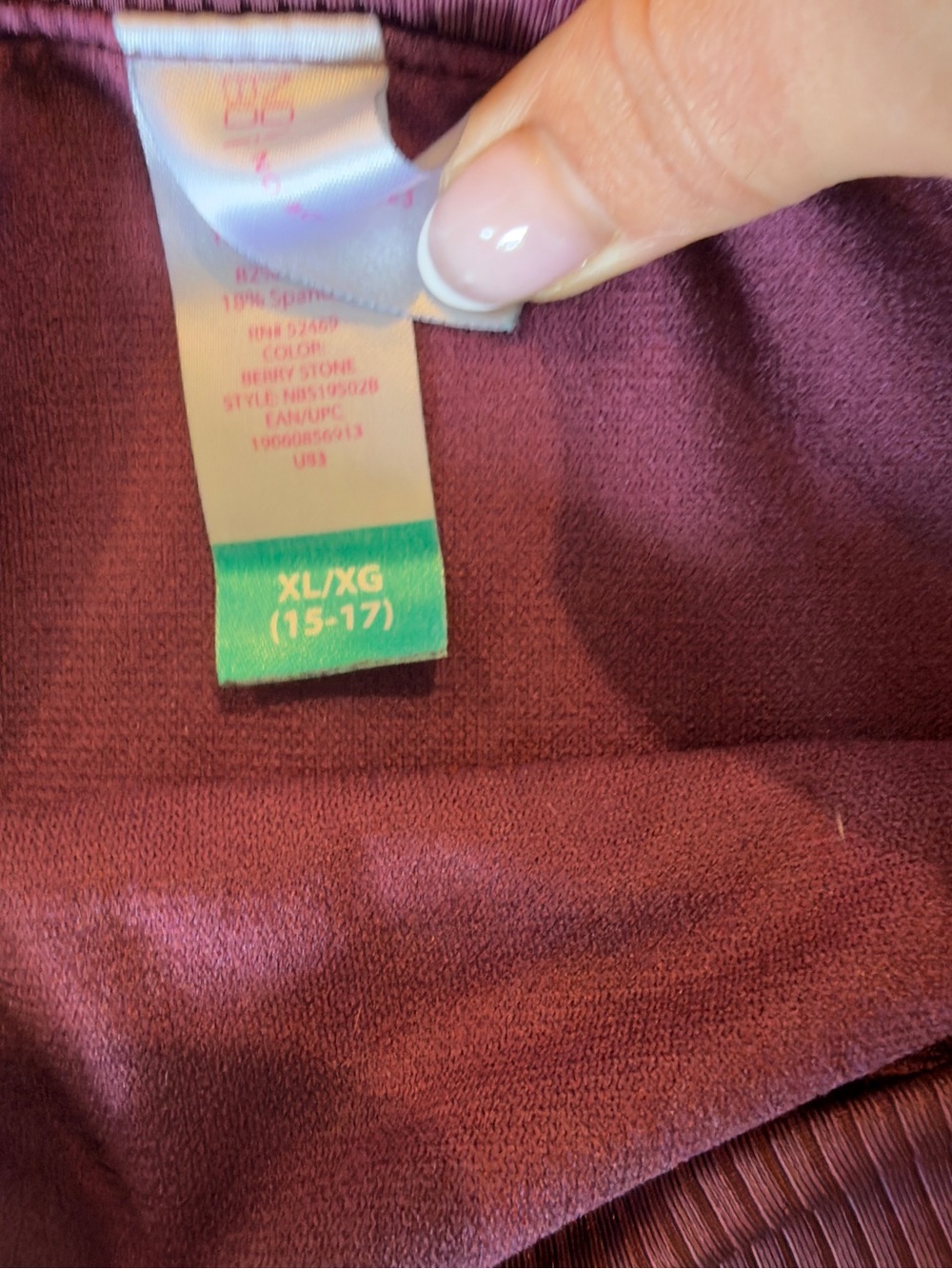 No Boundaries Maroon Ribbed Tie-Front Bikini Set - Picture 5 of 7